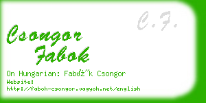 csongor fabok business card